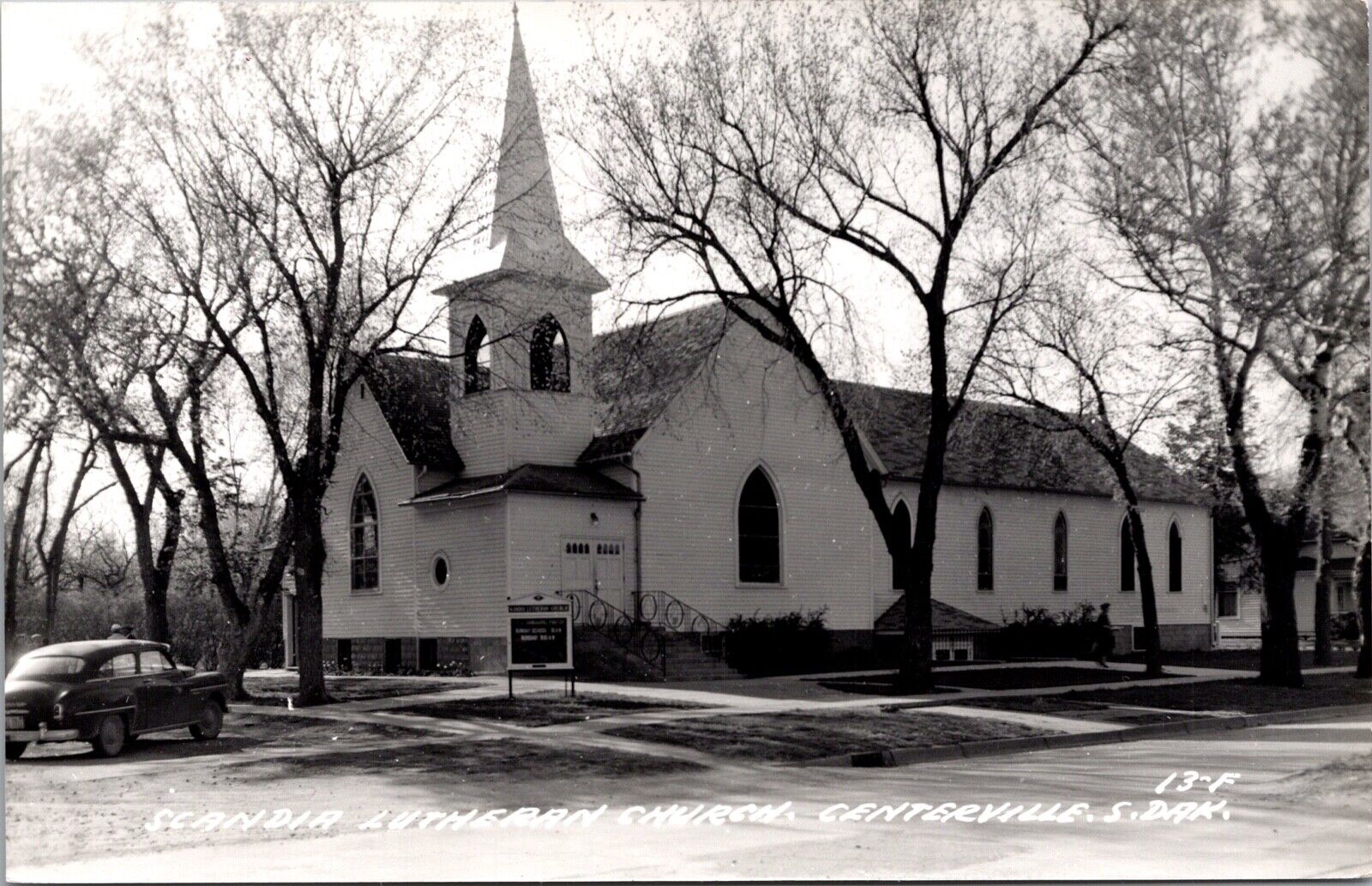 Real Photo Postcard Scandia Lutheran Church in Centerville, South Dakota~138295