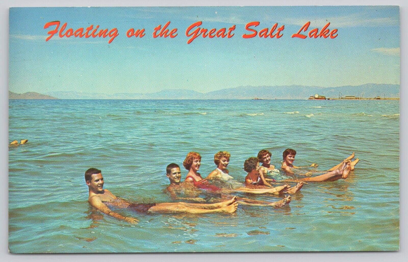 Postcard Floating on the Great Salt Lake Utah