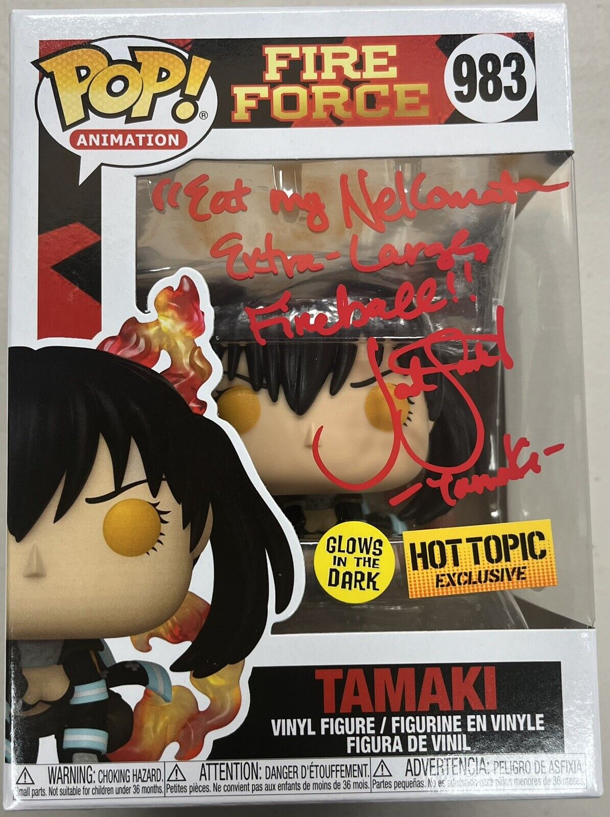 Tamaki 983 Fire Force Funko Pop Signed By Jad Saxton w/ COA 