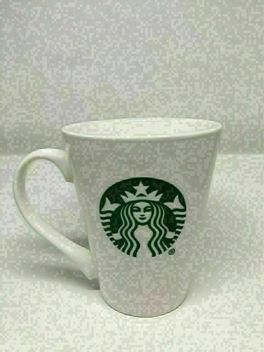 K2) New Starbucks Classic Logo Medium Size White Green Coffee Tea Mug