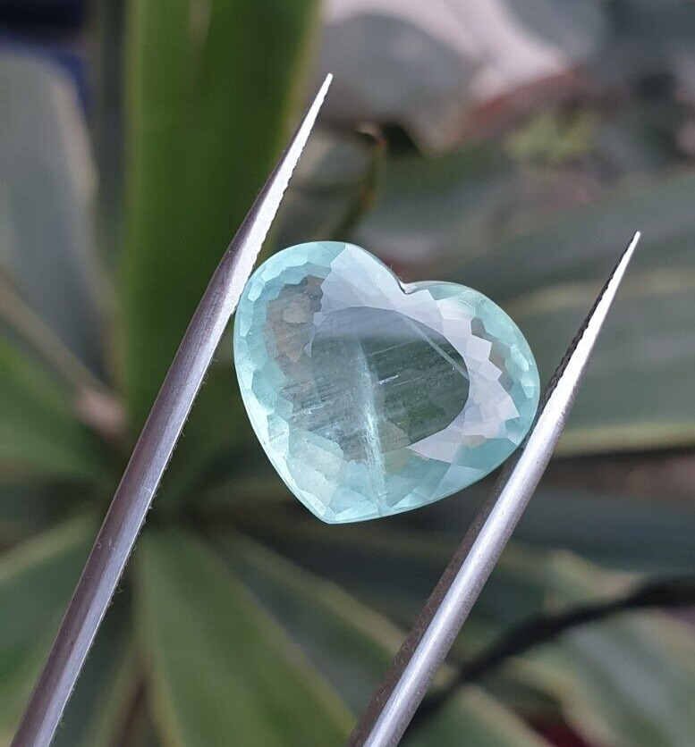 12ct Natural Heart Shape Aquamarine Loose Gemstone