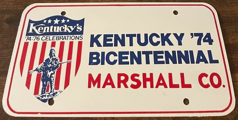 Kentucky 1974 Bicentennial Booster License Plate Marshall County 1975 1976