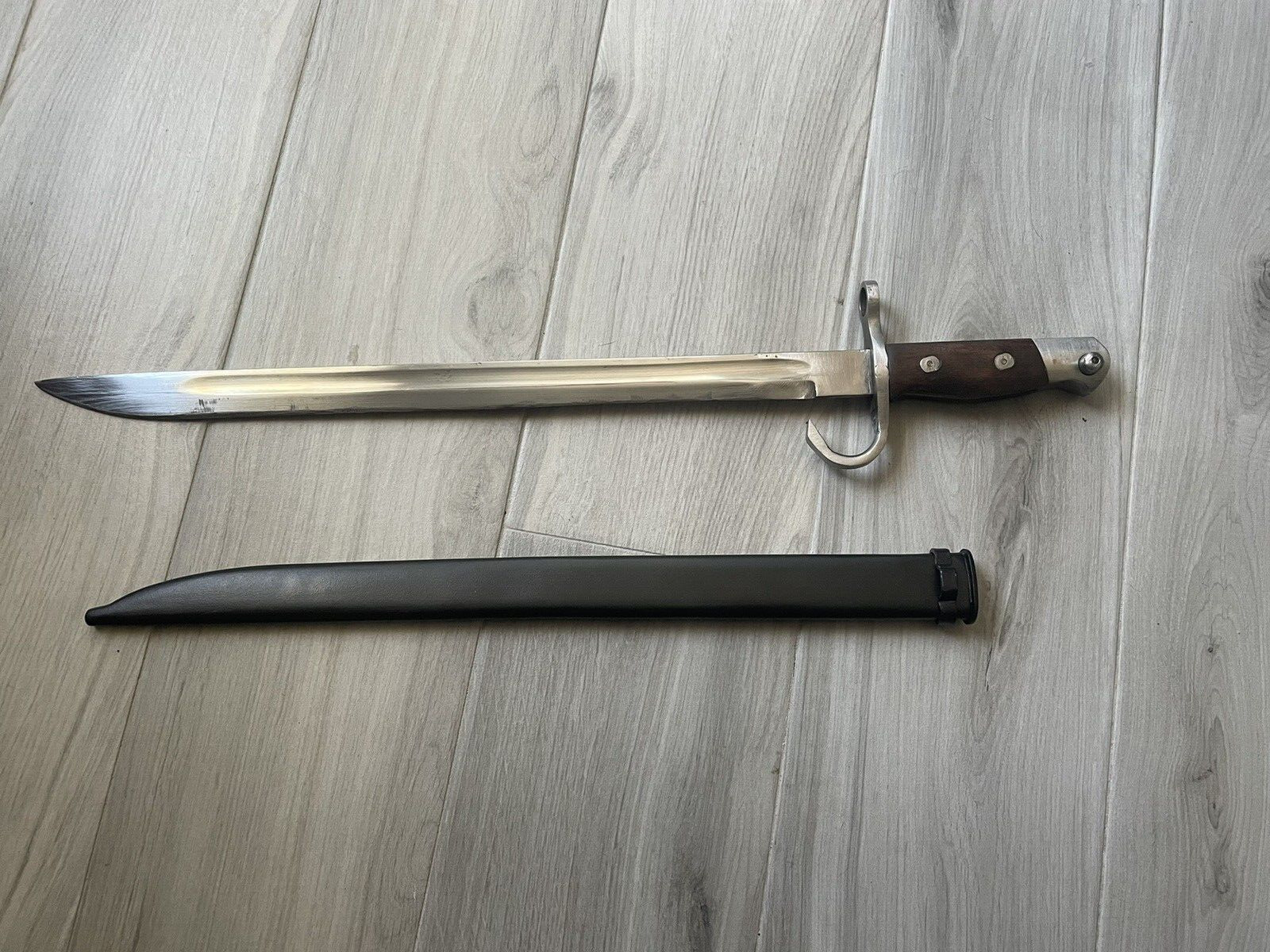 Reproduction WWII Type 30 Japanese Bayonet & Scabbard, Used 