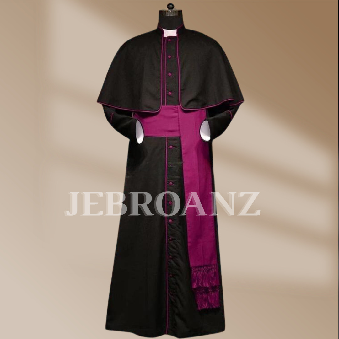 Cotton Roman Vestment Cassock - Preaching robe - Catholic inverness cape coat