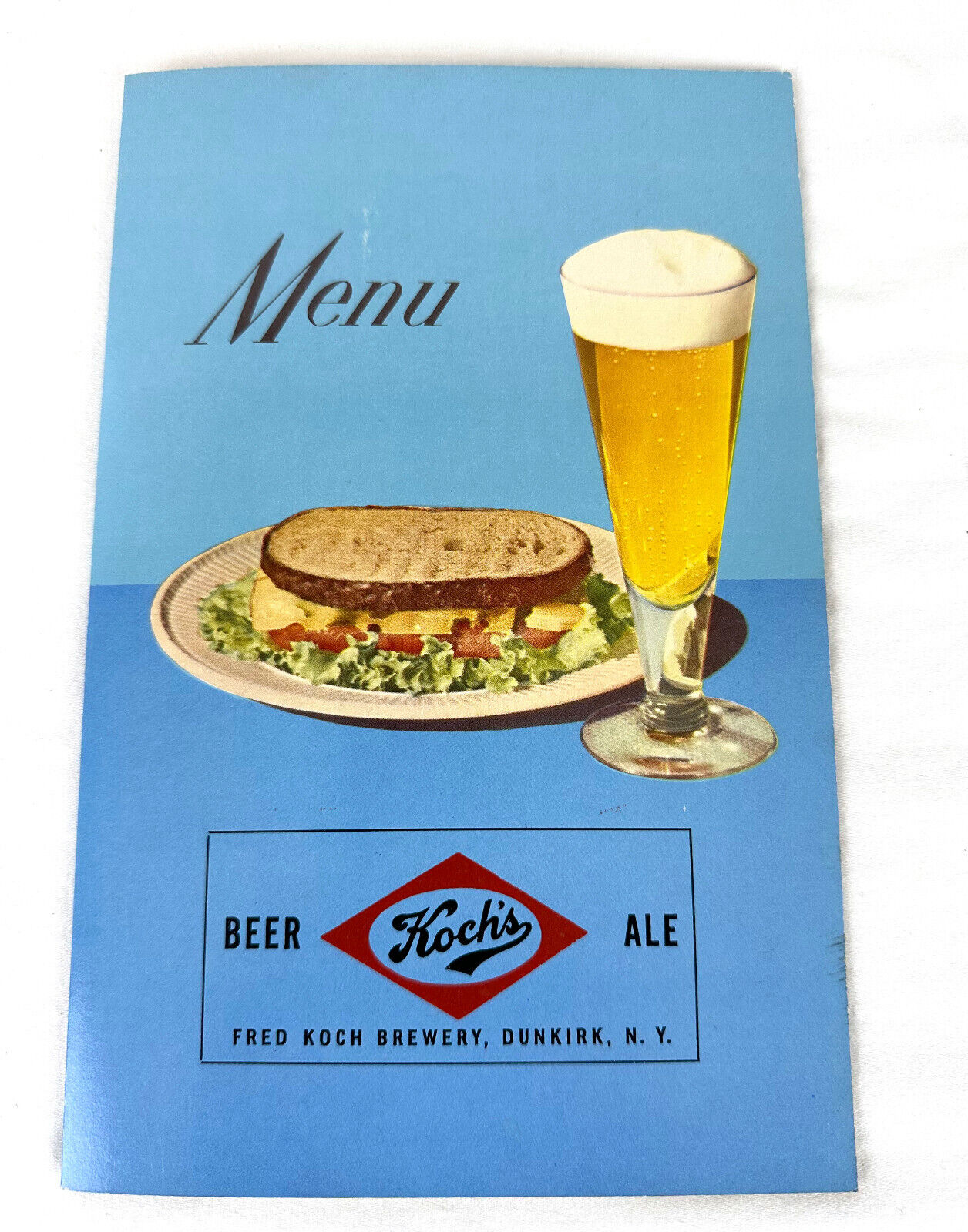 Dunkirk, NY - Koch\'s Beer Menu Cover (Small) - 1950s era NOS