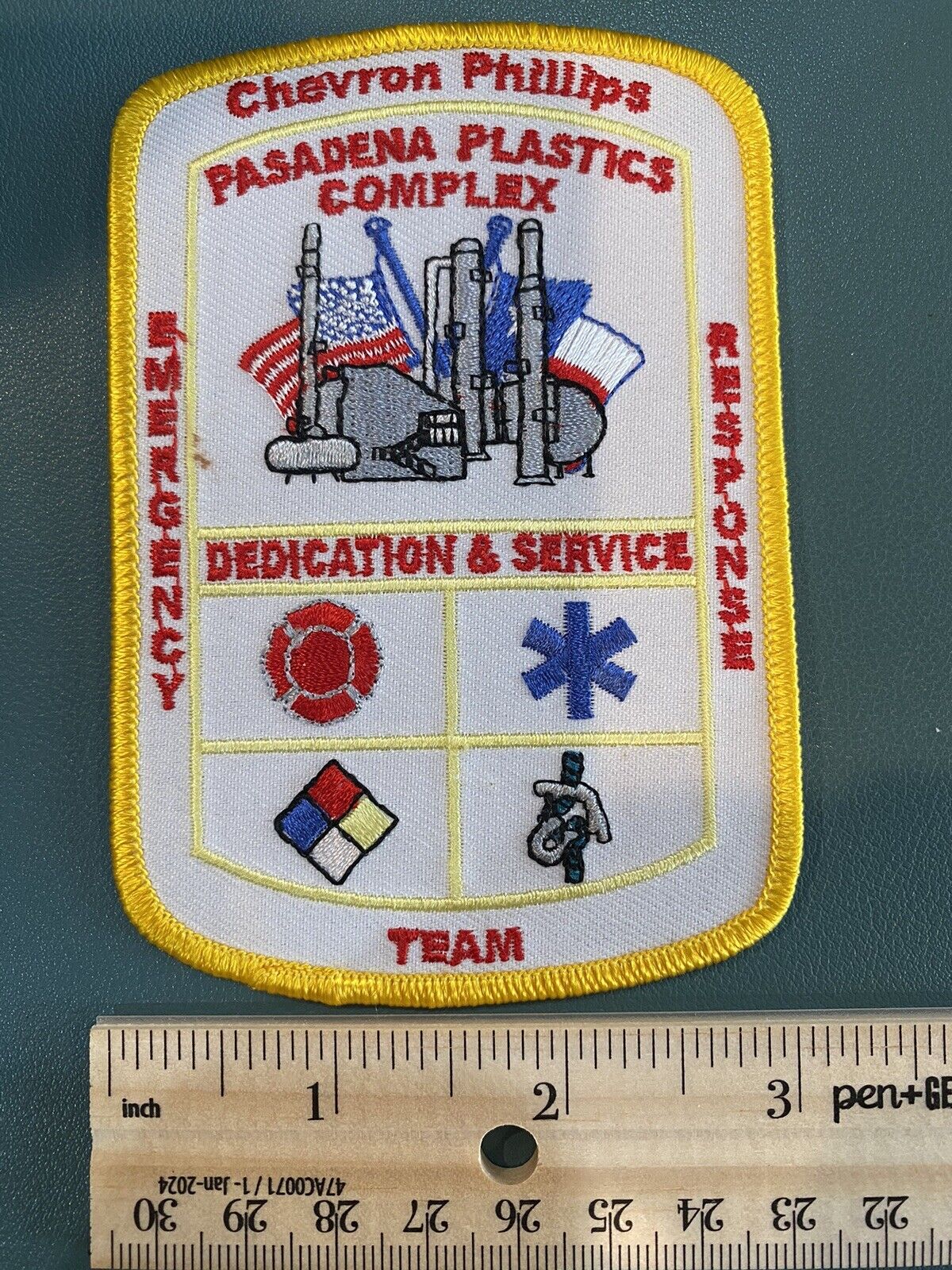 Chevron Phillips Emergency Response Team Dedication & Service Patch Pasadena TX
