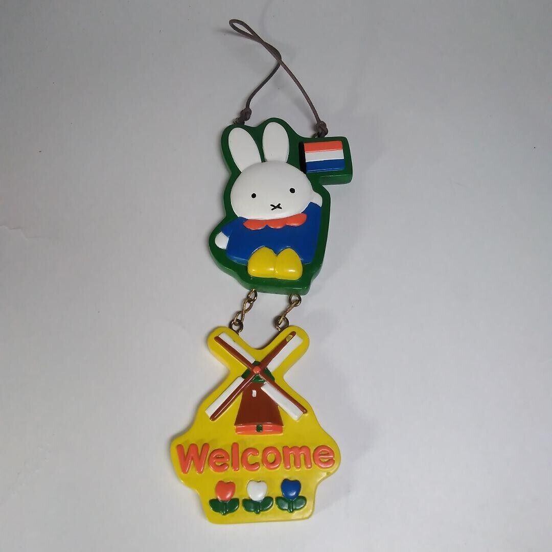 RARE Vintage Miffy Welcome Wall Board Hanging Sign Plate