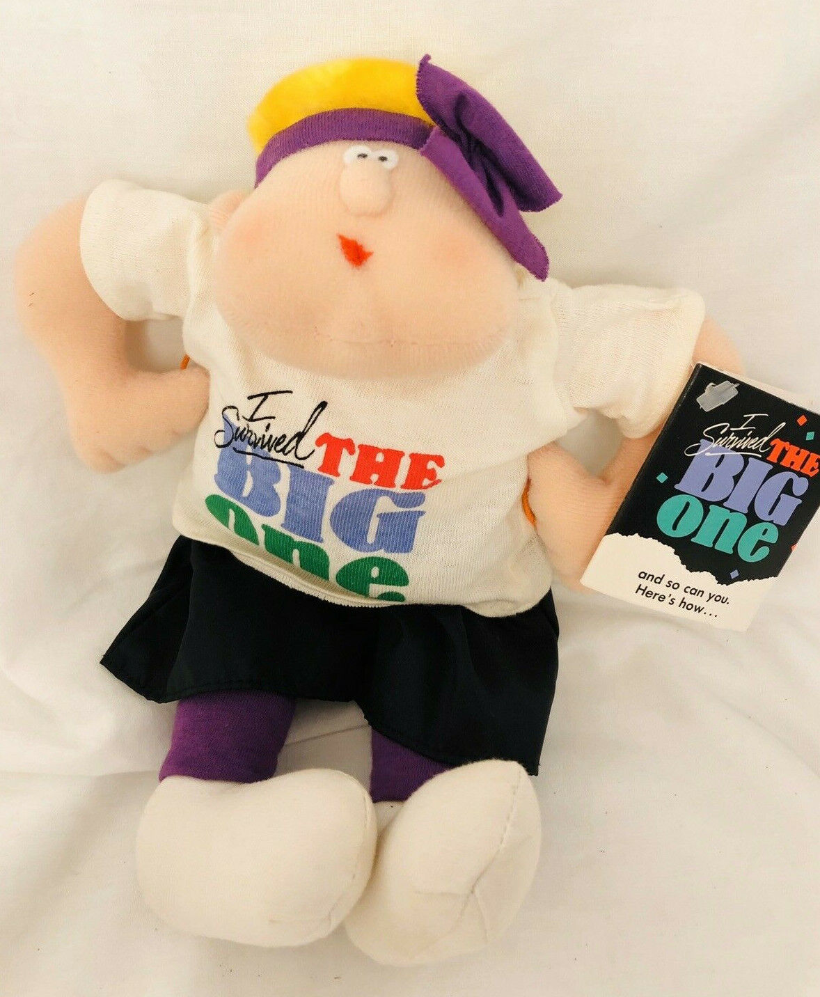 Vtg. Hallmark Novelty Cloth Doll  I Survived The Big One Over The Hill  exercise