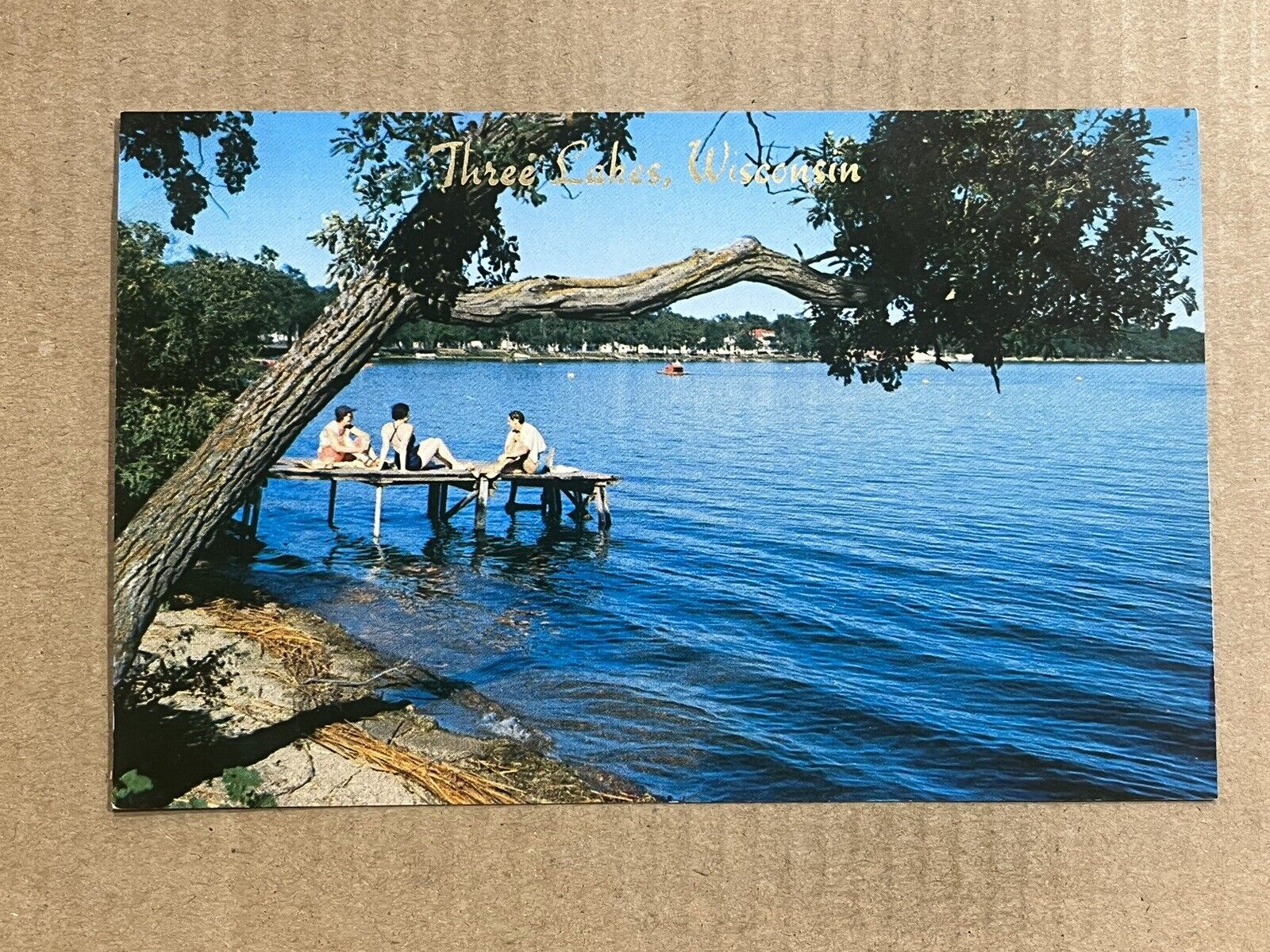 Postcard Three Lakes Wisconsin Scenic Lake Greetings Vintage WI PC