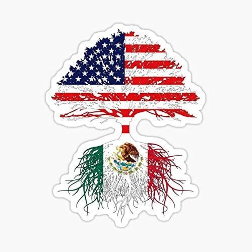 Mexican American Flag Decal Stickers for Car Truck Window Computer Laptop