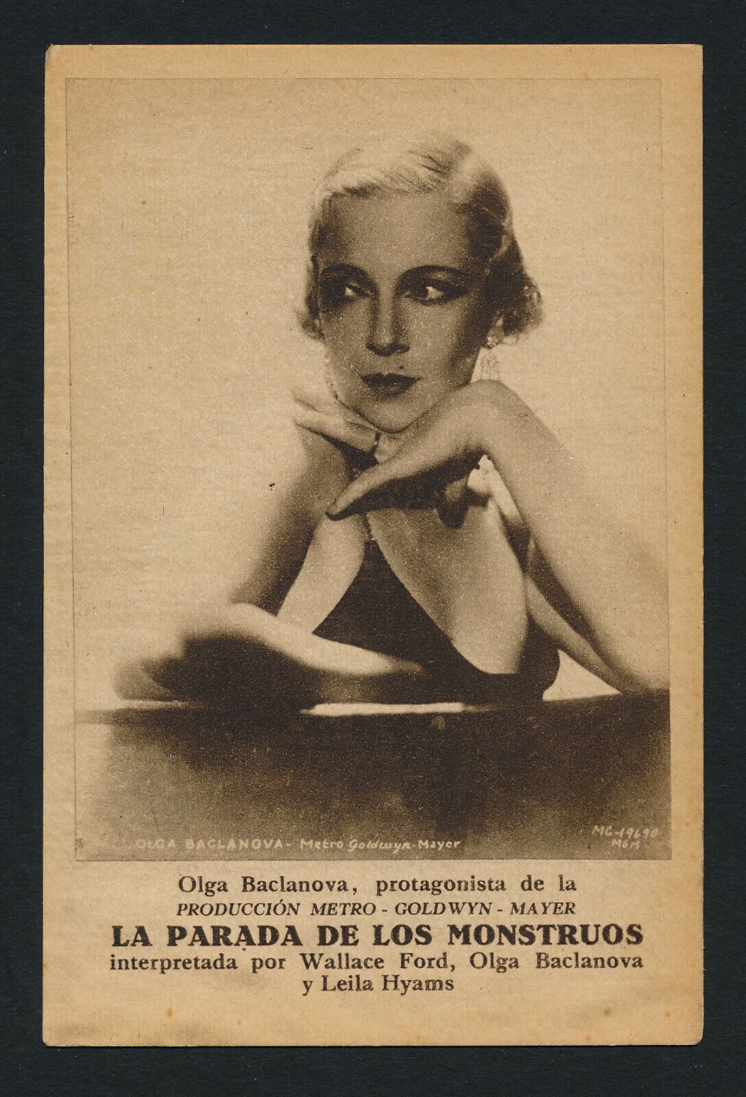 1932 FREAKS Movie Promo Trade Card OLGA BACLANOVA Spain Tod Browning Film Photo