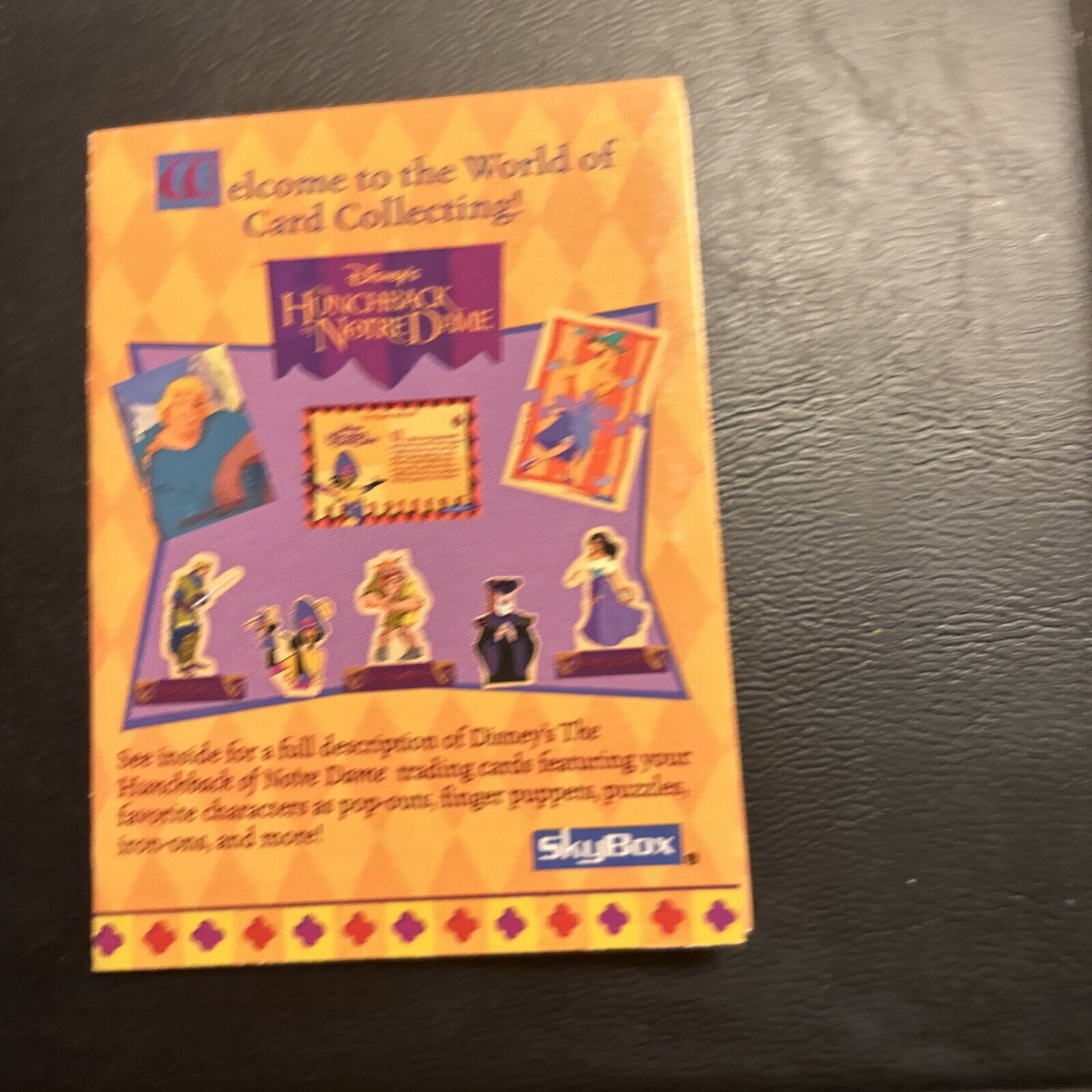Jb3c Walt Disney Skybox 1996 Pamphlet Hunchback Of Notre Dame Foldout Booklet