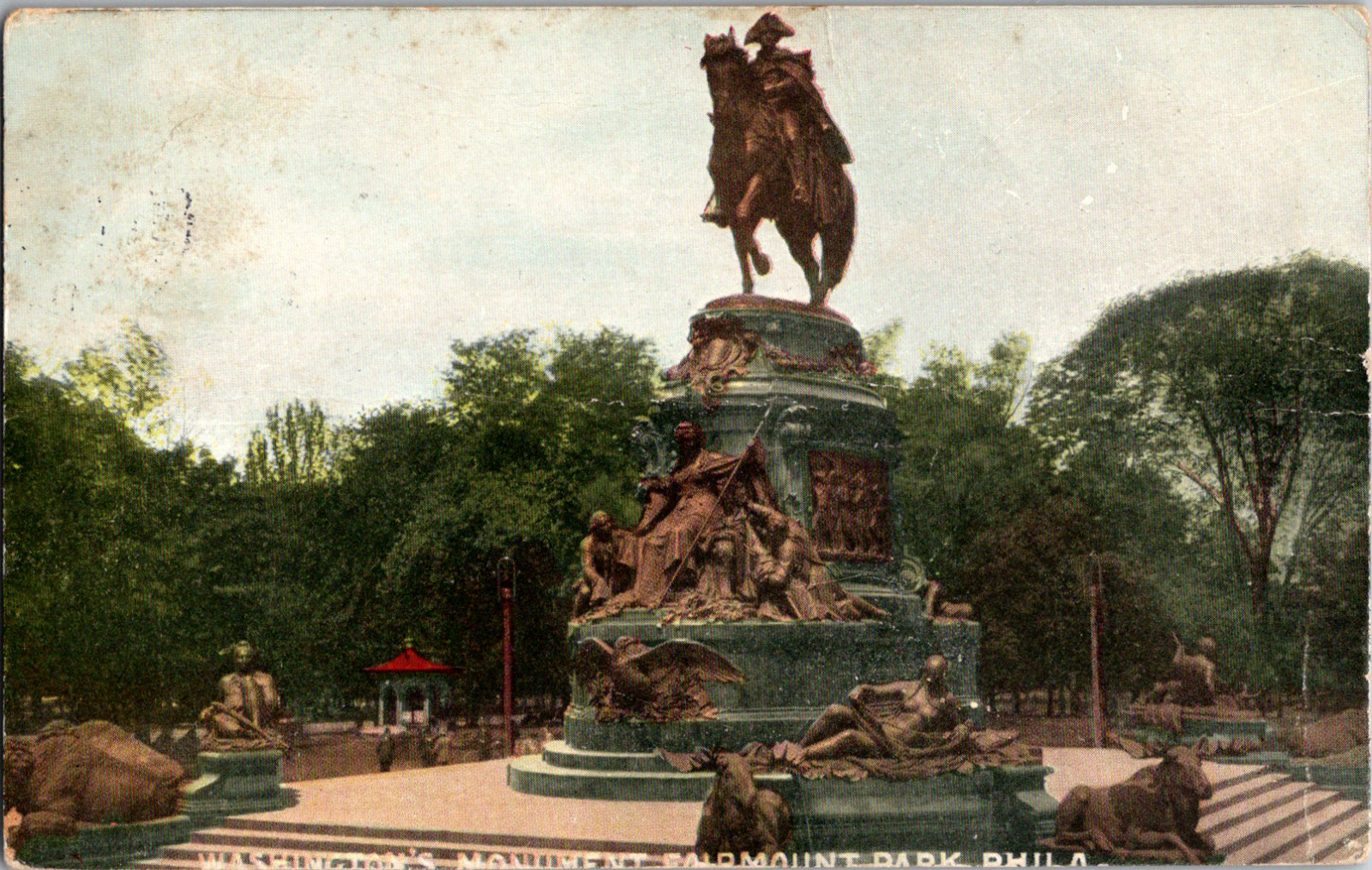 C 1910 Washington Monument Fairmount Park Philadelphia PA Postcard Pennsylvania