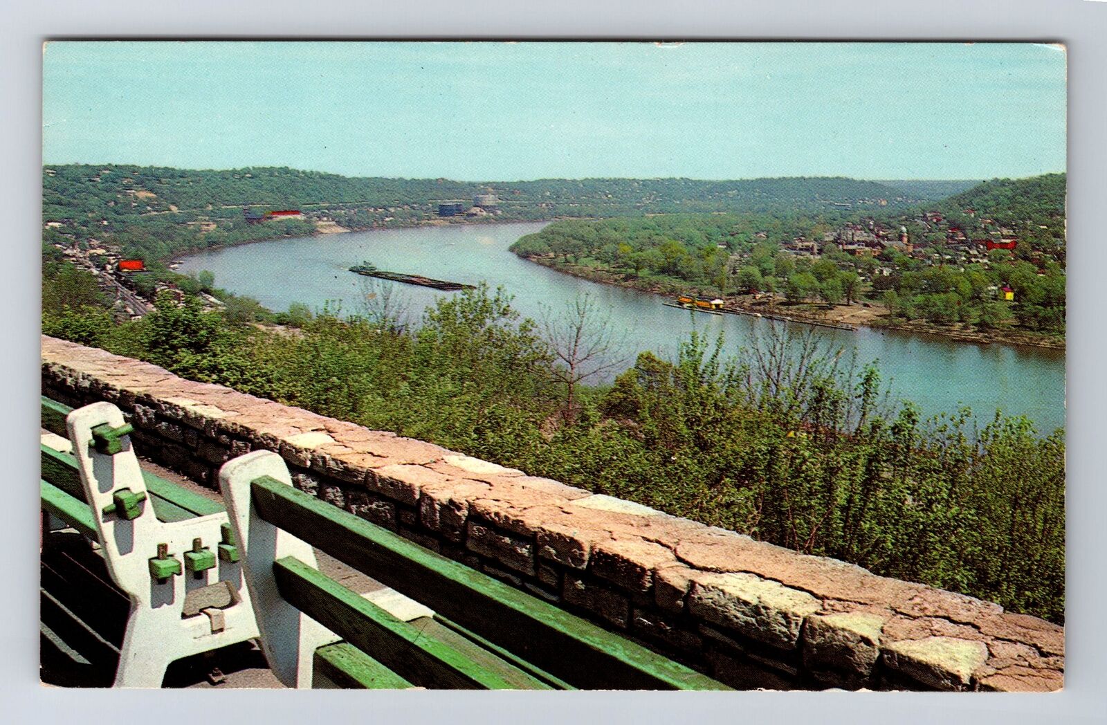 Cincinnati OH-Ohio, Eden Park View Ohio River, Antique Vintage Postcard