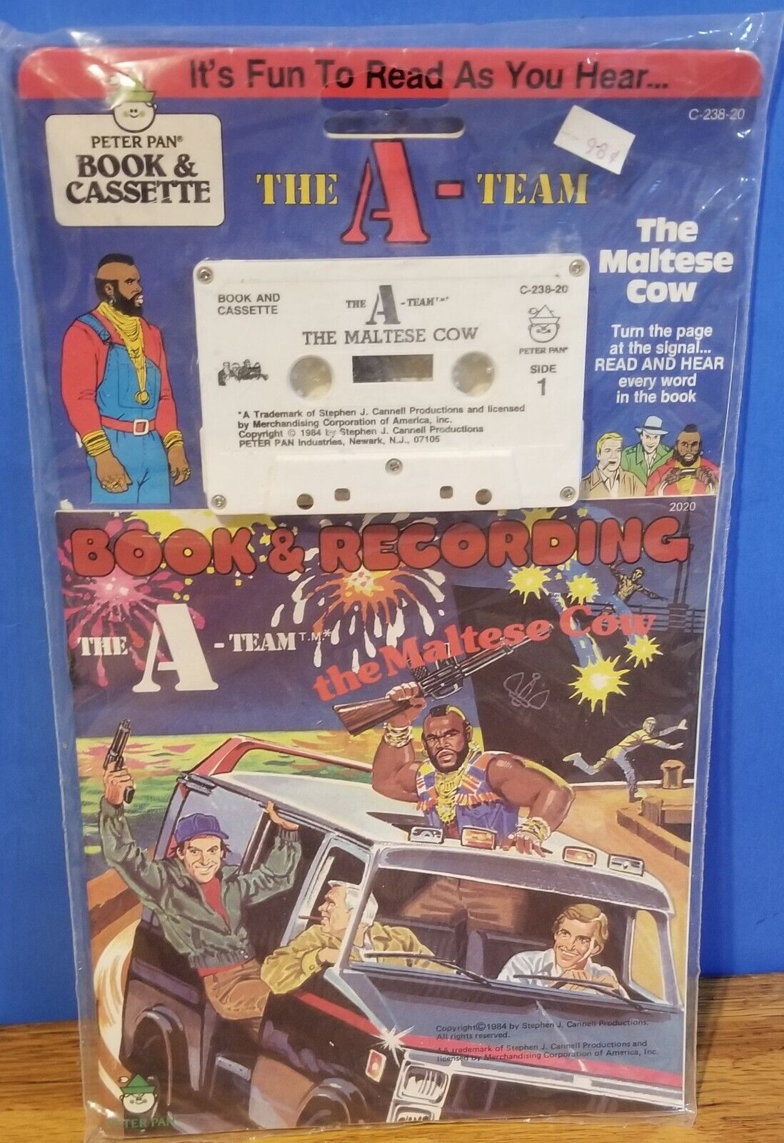 💥 1984 A-Team THE MALTESE COW Mr. T Read-A-Long book and tape NRFB Sealed 💥