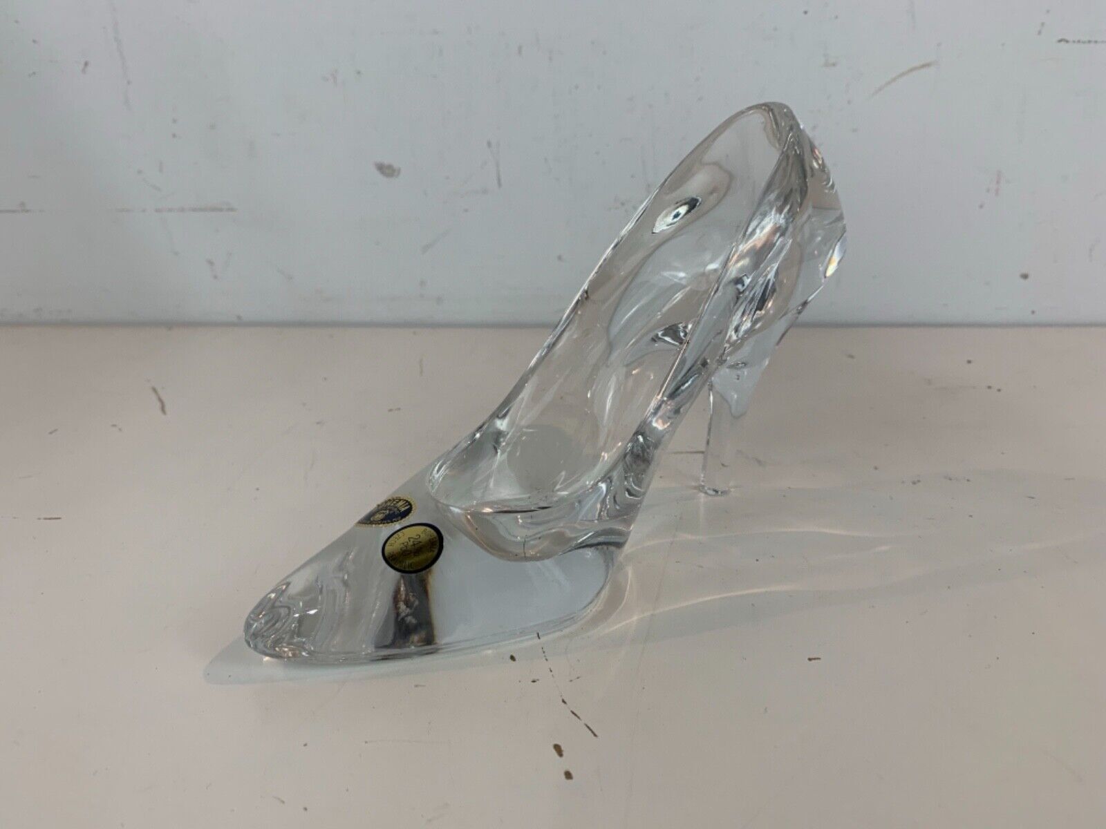 Vintage Bohemia Czechoslovakia Republic Crystal Miniature  High Heel Cinderella 
