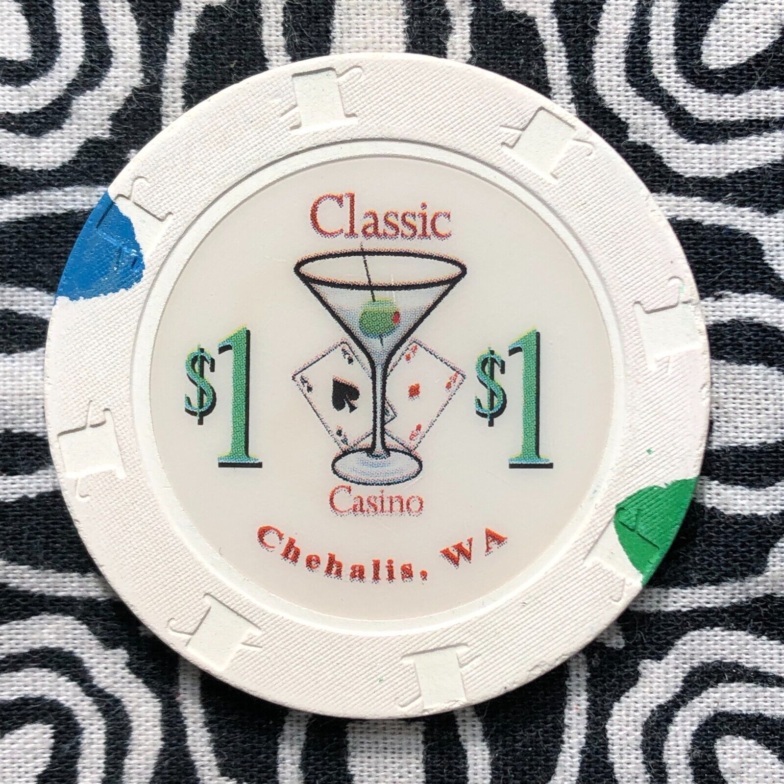 Classic Casino $1 Chehalis, Washington Gaming Poker Casino Chip M7