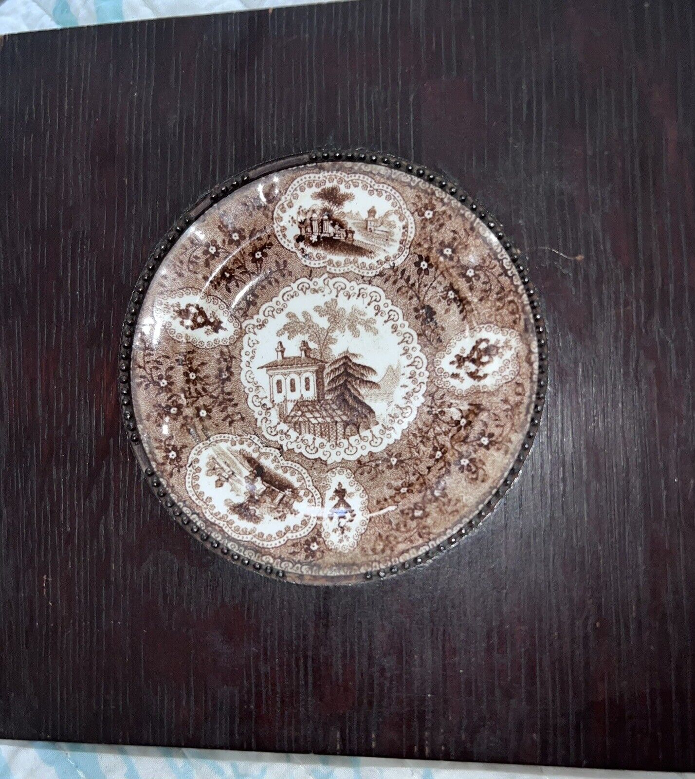 Rare🔥Samuel Alcock “Pearl” Florentine China Antique 1800-1850 In Original Frame