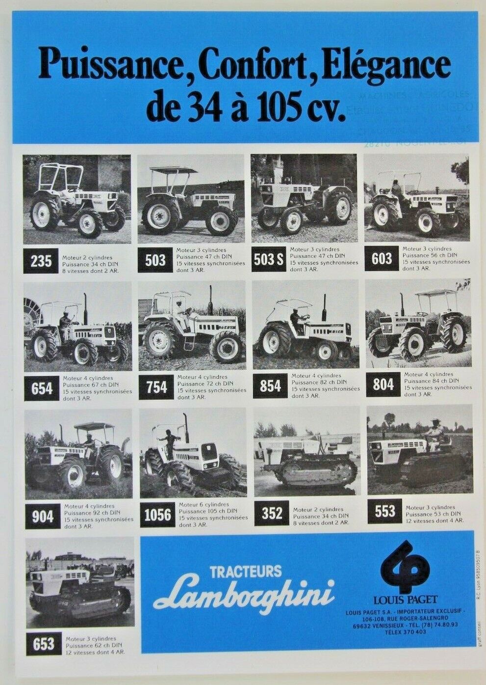 prospectus brochure Lamborghini RANGE tractor tractors prospectus