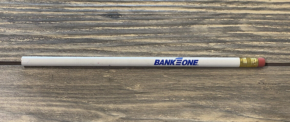Vintage White Bank One Unsharpened Pencil