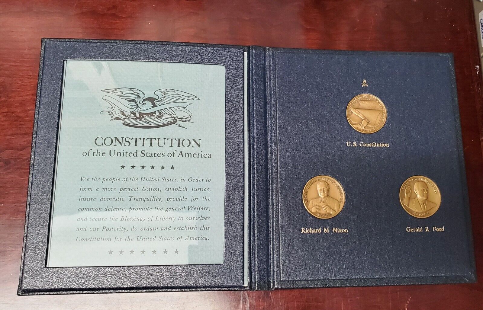 Danbury Mint Democracy In Action President 1974 - Ford, Nixon, and Constitution