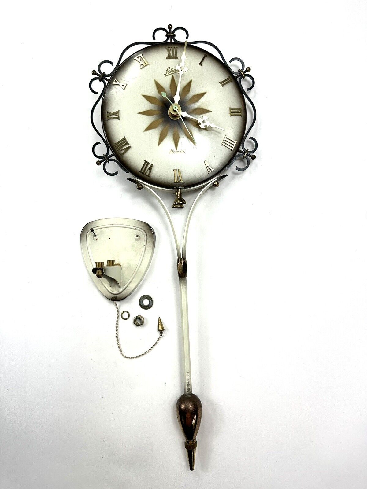 Schatz Dial Watch Elexacta With Hands Deckle Vintage Clock Garden Mid Century