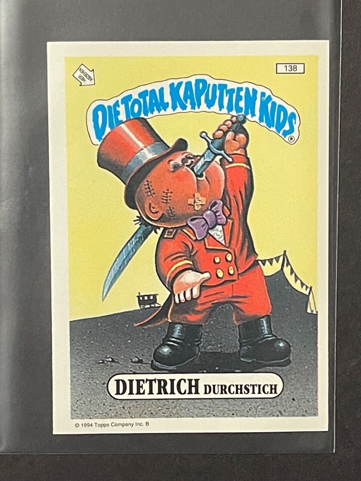 Topps German 1994 Die Total Kaputten Garbage Pail Kids #138 Dietrich Durchstich
