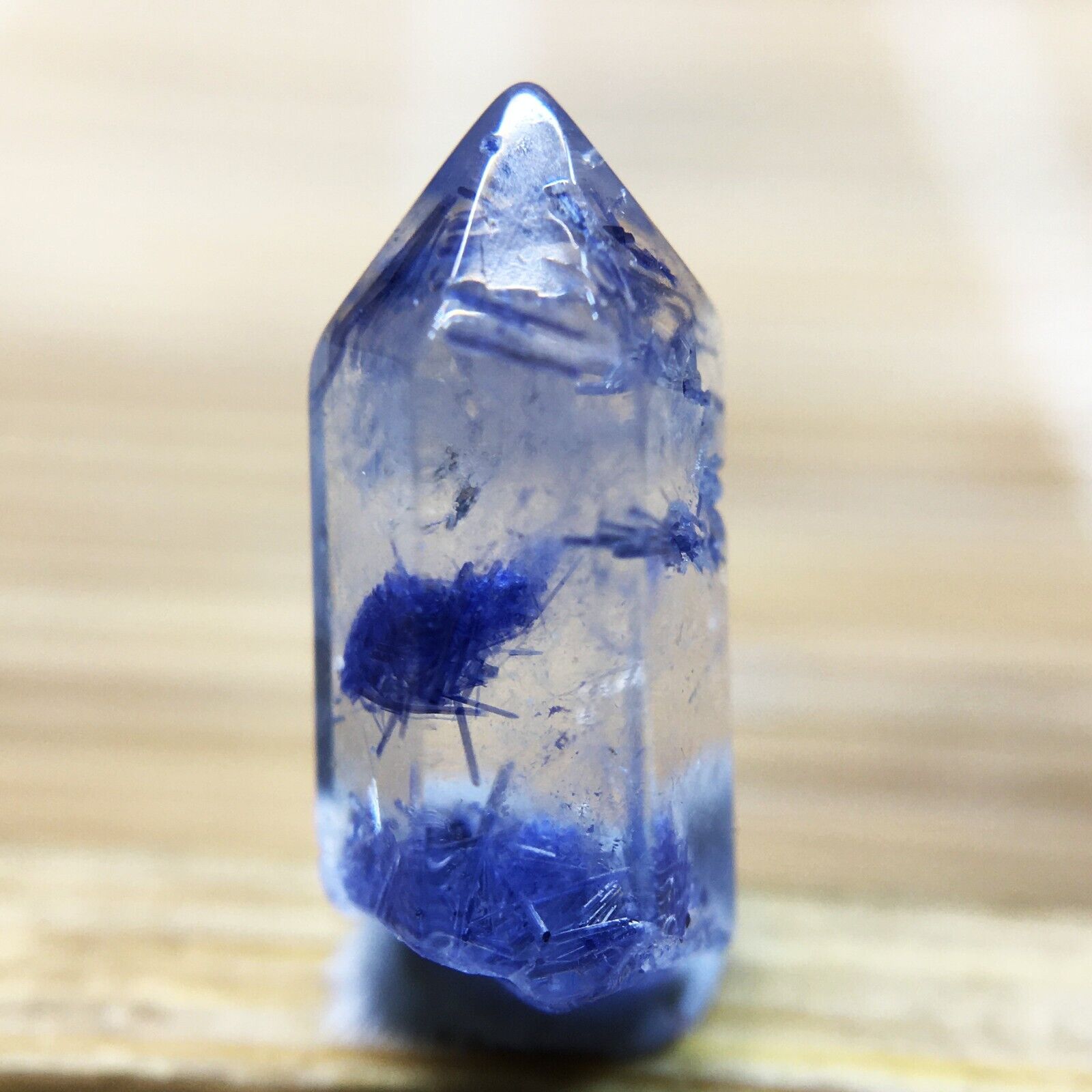 2Ct Very Rare NATURAL Beautiful Blue Dumortierite Quartz Crystal Specimen