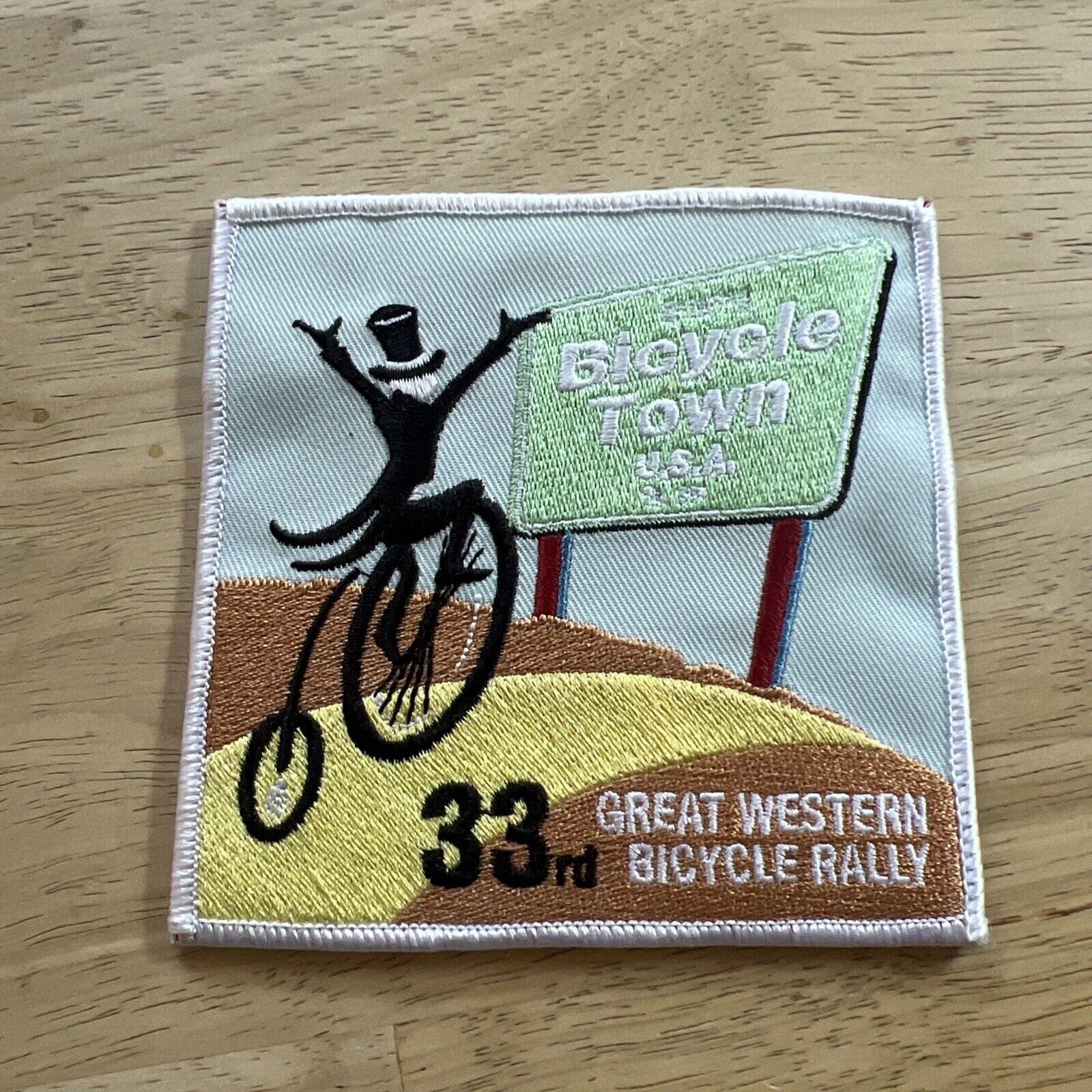 Vintage 33rd great western bicycle rally, bicycle town USA patch