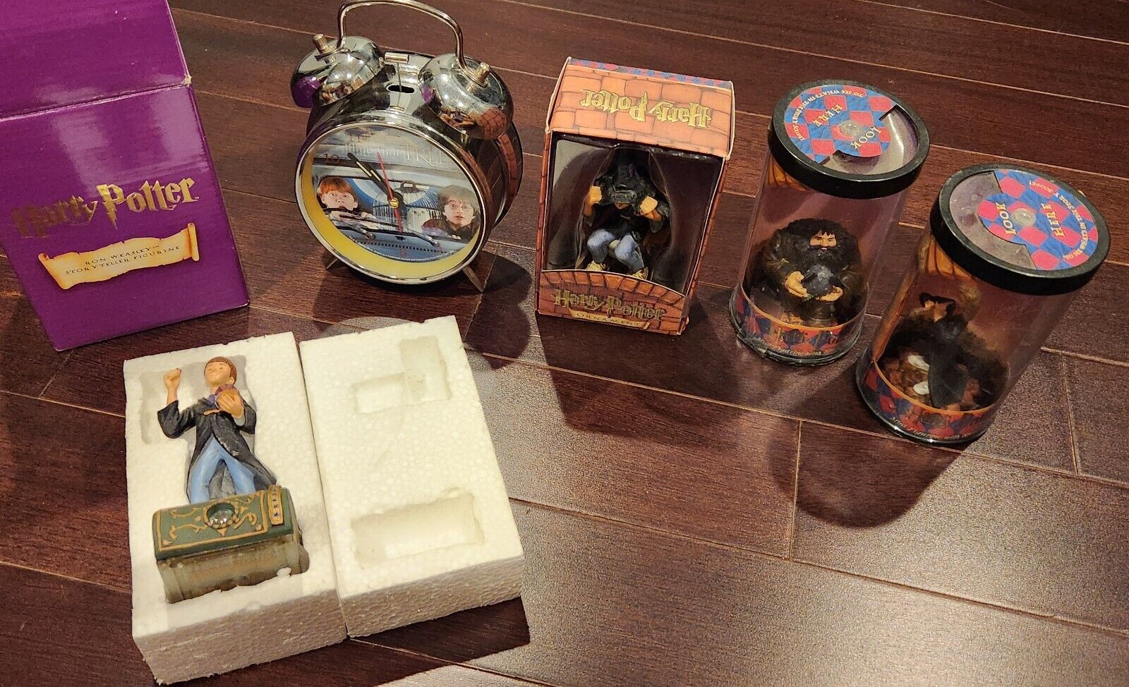 Lot Of 5 Harry Potter Figurines and Alarm Clock