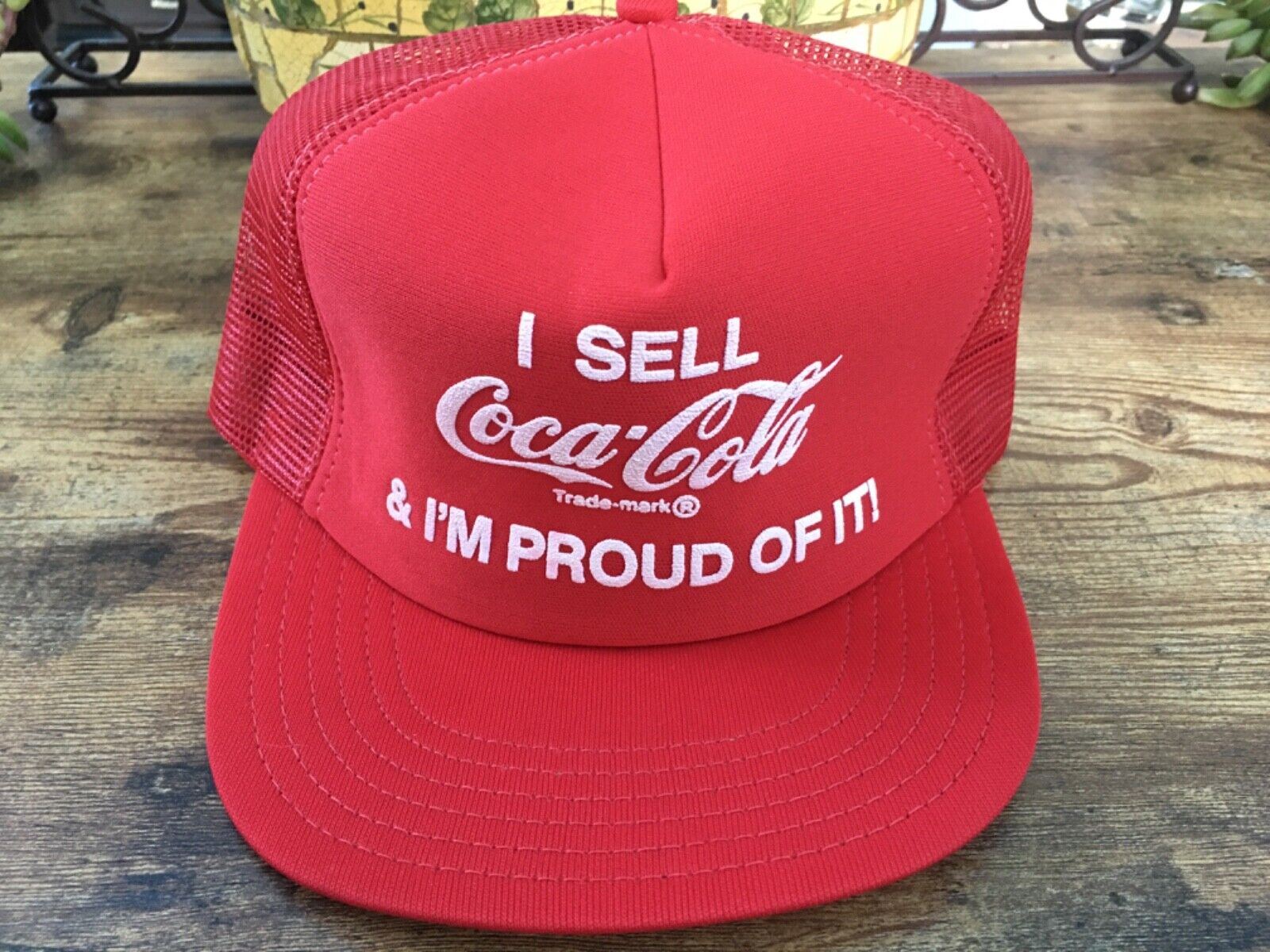 Vintage I Sell Coca-Cola & I’m Proud Of It” Trucker Hat Mesh Snapback Cap NEW