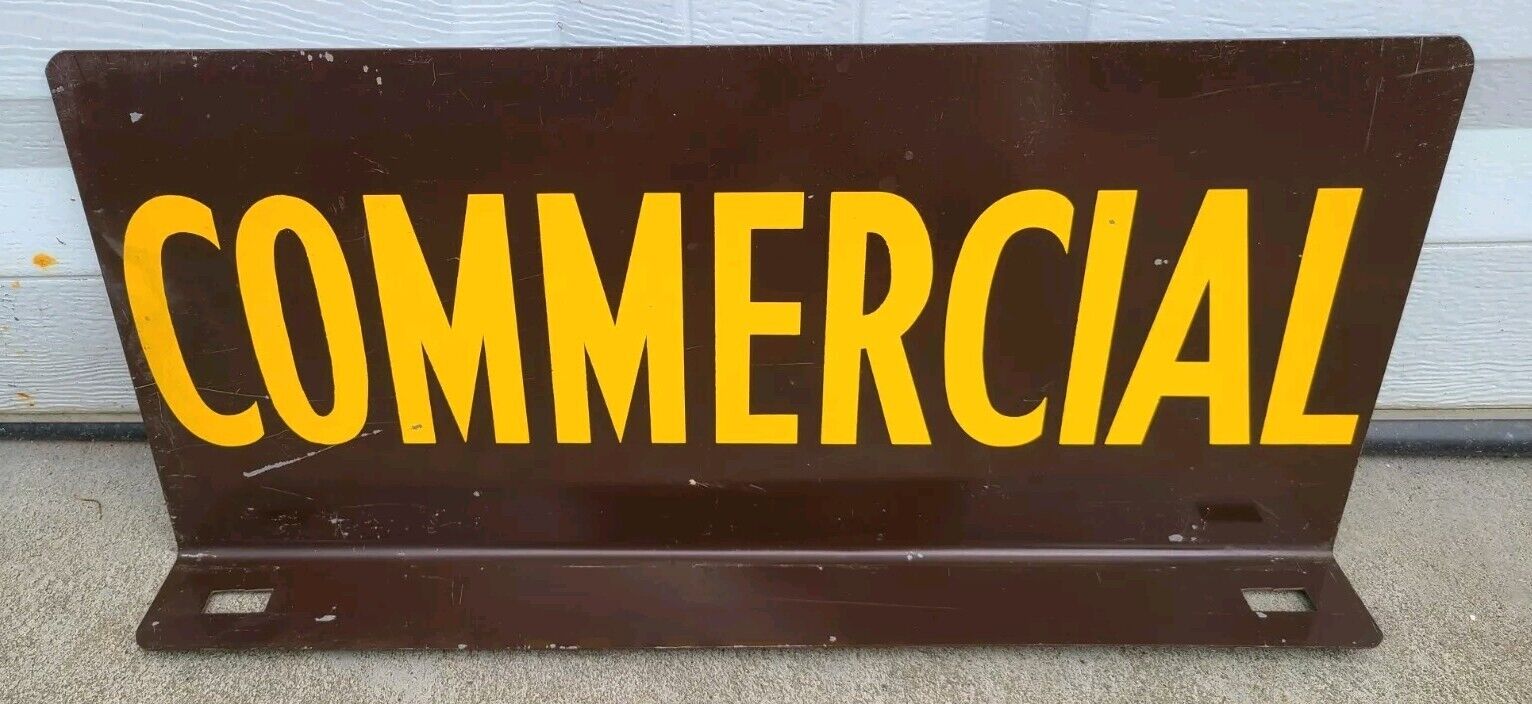 Rare Vintage Metal Flange Sign Commercial Old 2 Sided Advertising Topper Gas Oil