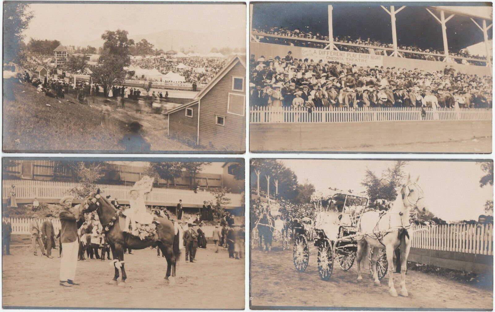 RPPC - LOT of 4 Otsego County Fair Morris NY  1908 Balloon  Real Photo Postcards