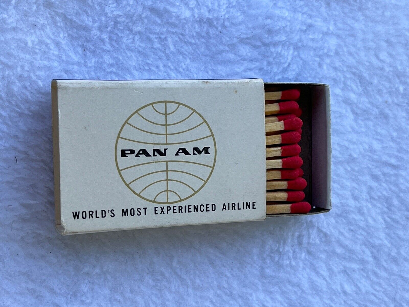 PAN AM Airlines Vintage Unused Stick Matches Box Pan American Advertising
