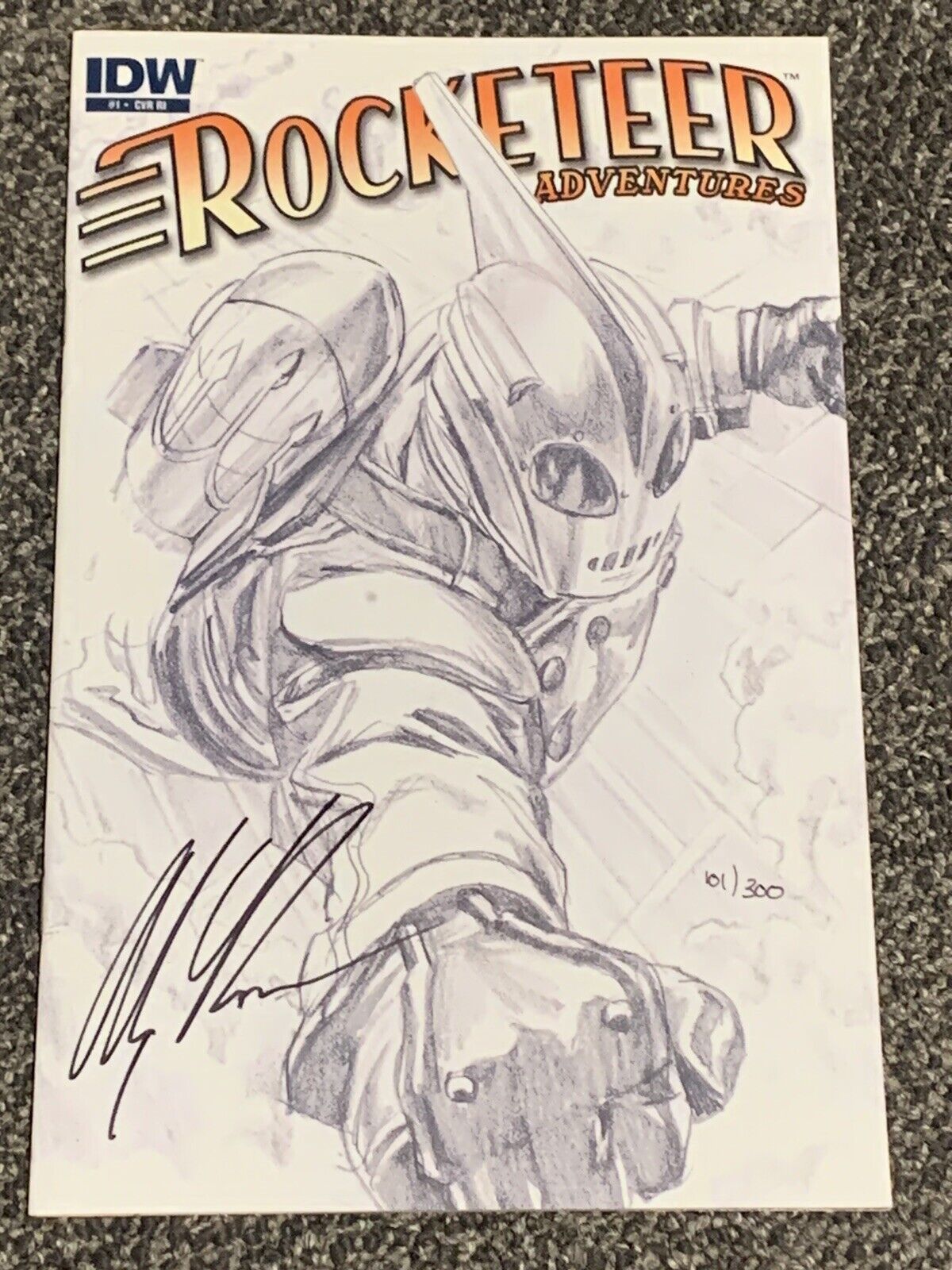 IDW Rocketeer Adventures #2 RI Sketch Variant Cover Alex Ross Signed COA NM/NM-