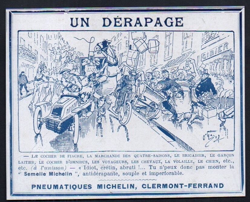 1906 -- ADVERTISING PNEUM MICHELINS UN DERAPAGE 3N578