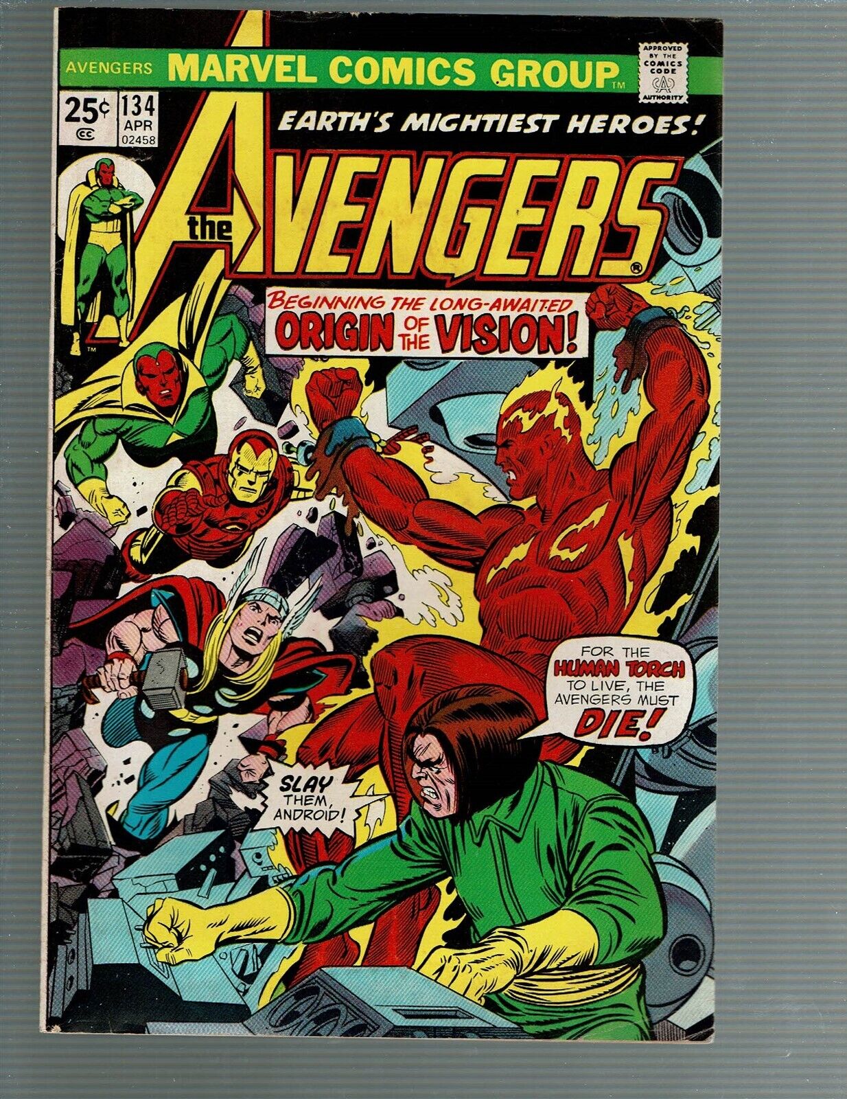 Avengers 134 Origin of Mantis and Vision revealed VF