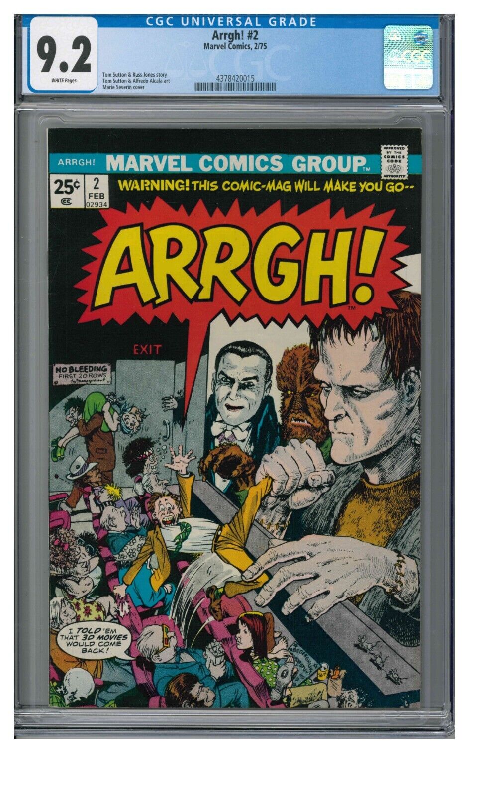Arrgh #2 (1975) Bronze Age Marvel Monster Cover Parody CGC 9.2 PX272