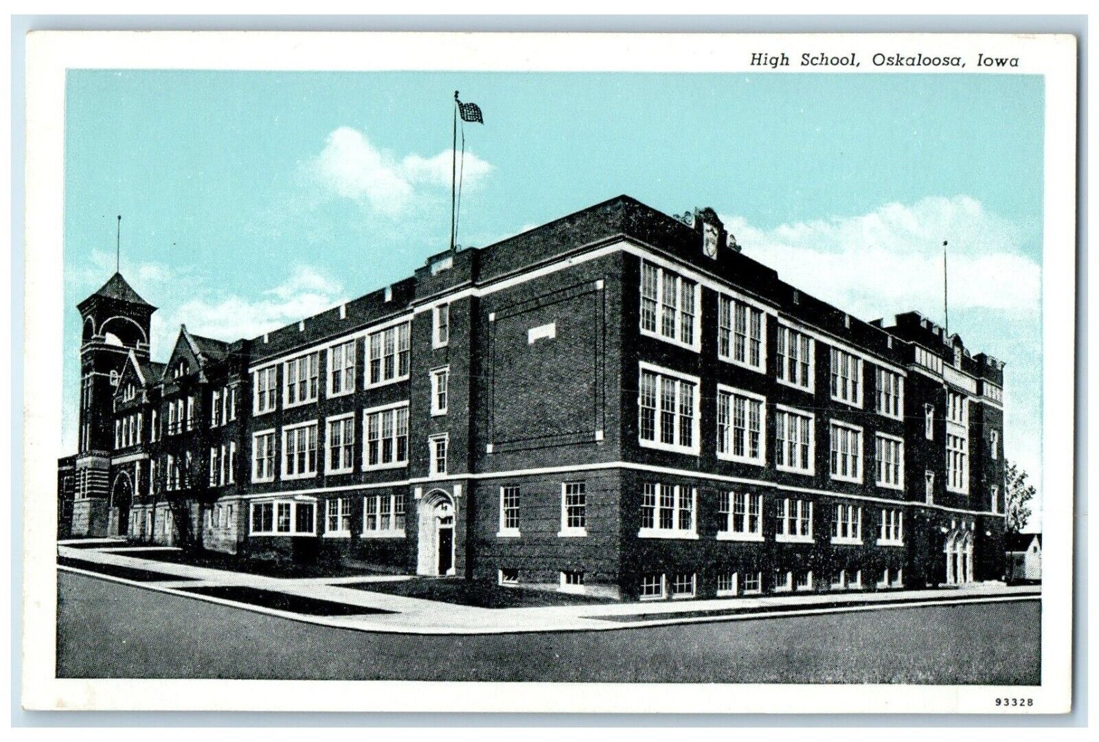 c1920 High School Exterior Building Oskaloosa Iowa IA Vintage Antique Postcard
