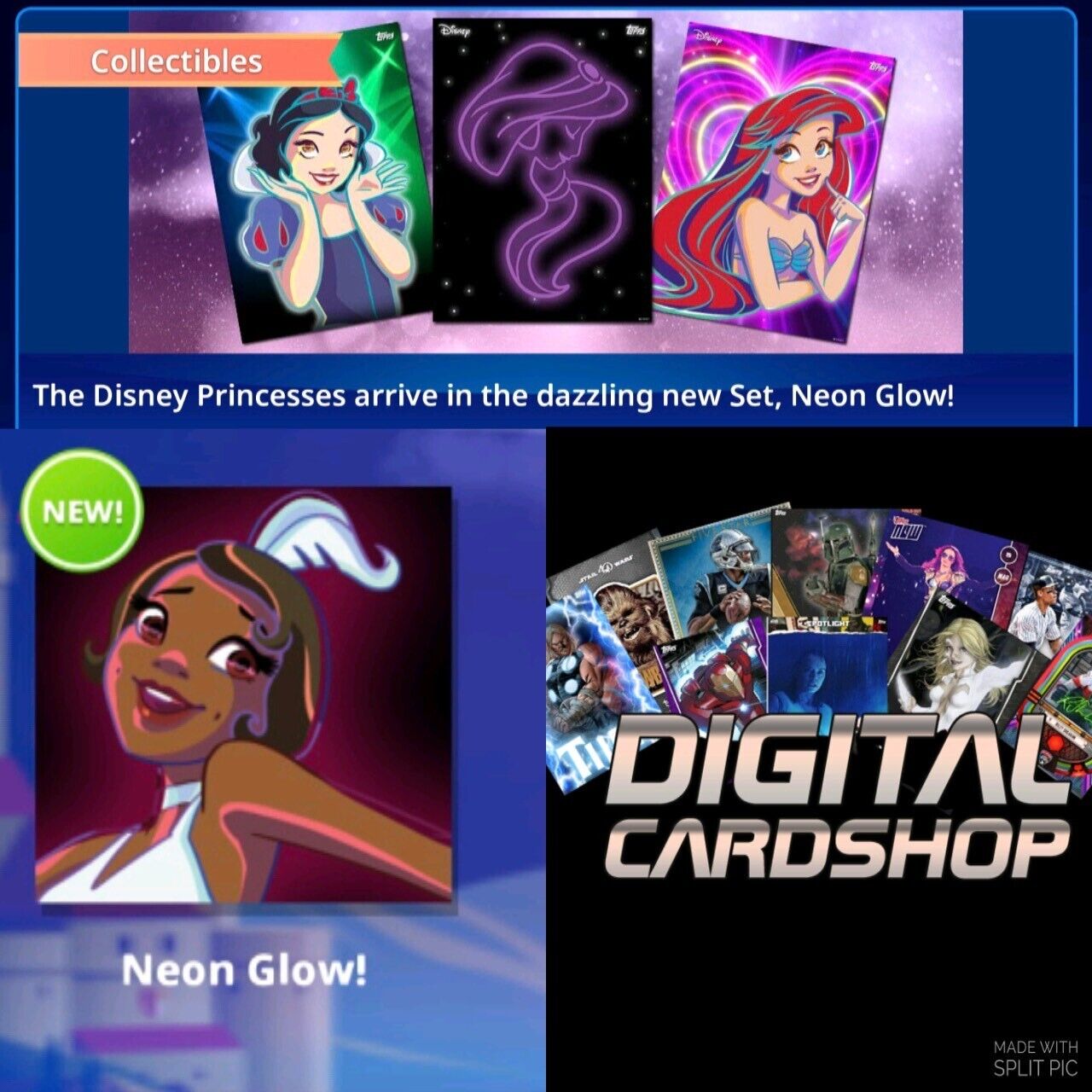 Topps Disney Collect Neon Glow : Limited Edition, Tilt & Standard  13 Card Set