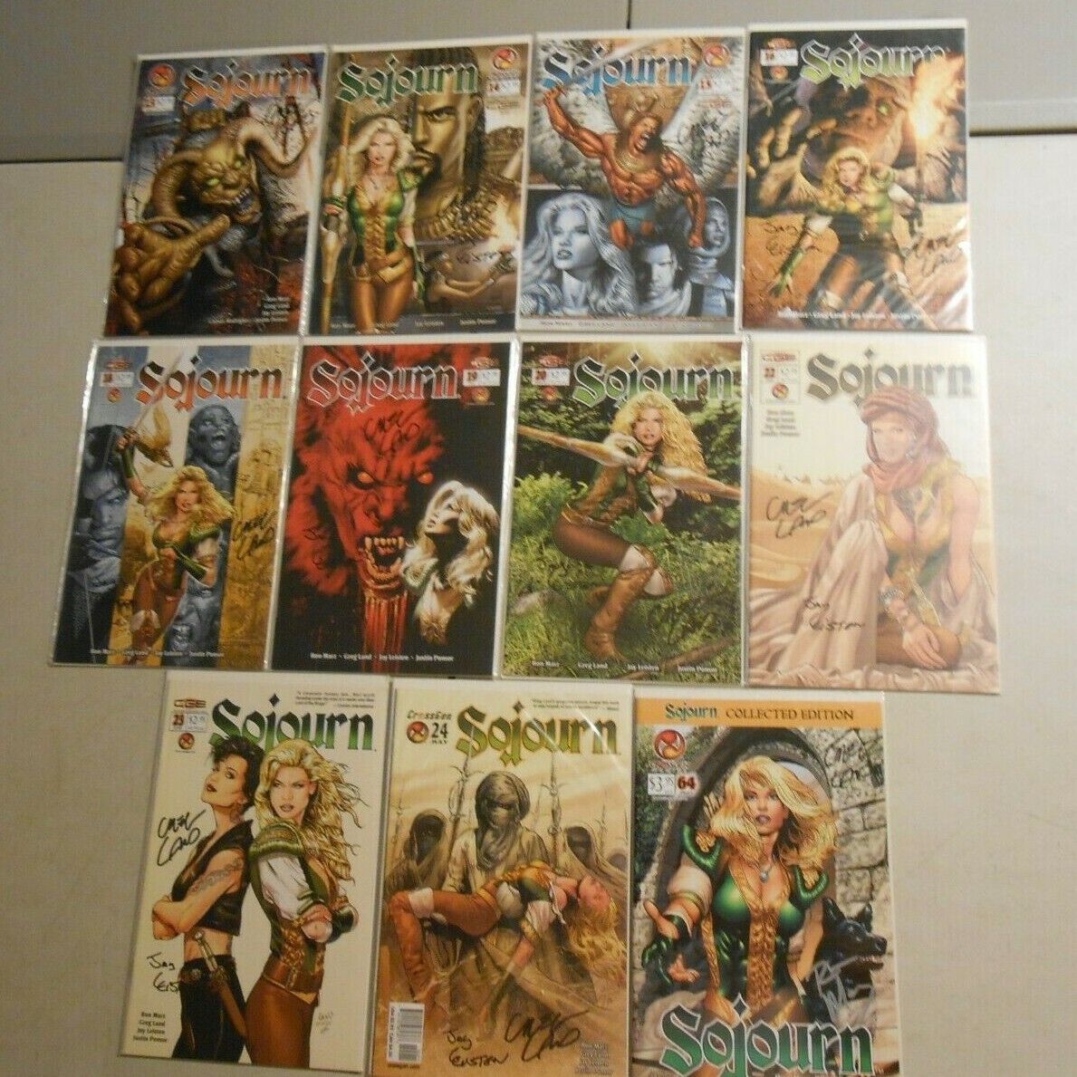 Sojourn #13-16 18-20 22-24 & Collectors Edition Double Signed Greg Land, Leisten