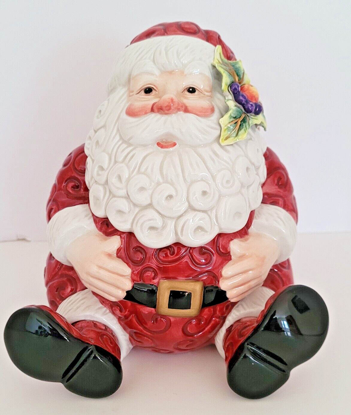 Fitz and Floyd Essentials Christmas Santa Claus Candy Dish (Head is the Lid) 