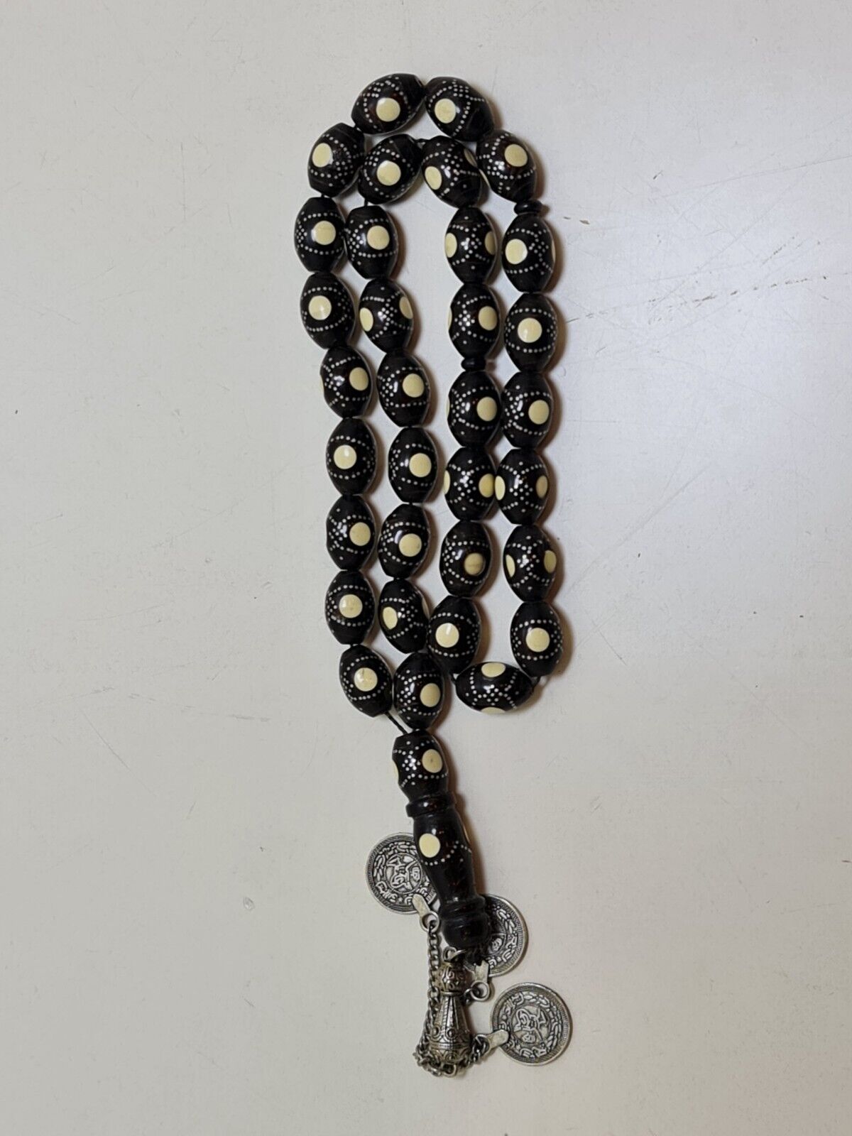 Vintage Islamic Masbaha Prayer Beads 33 Black Yusr Tasbih   سبحة يس حجازي مكاوي