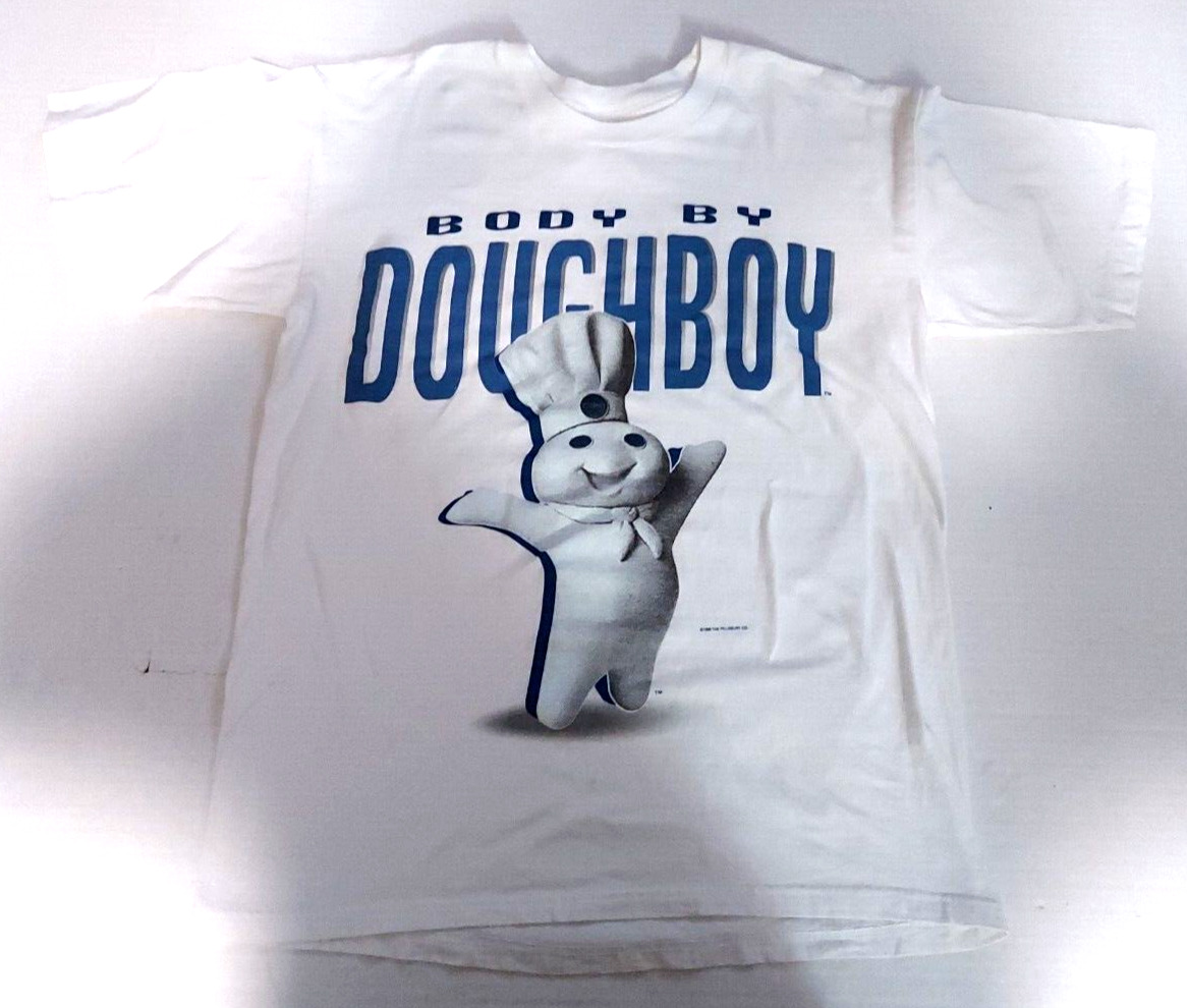 Vintage 1996 TNT Adult L Pillsbury Body By Doughboy White T-Shirt