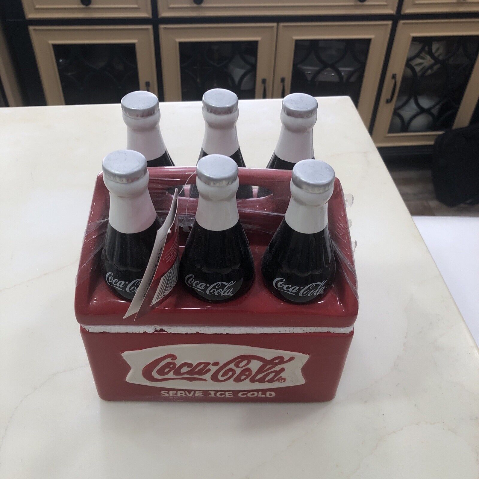 Coca Cola Cookie Jar Six Pack Coke Bottles 2001 Brand New Sealed With Cookies