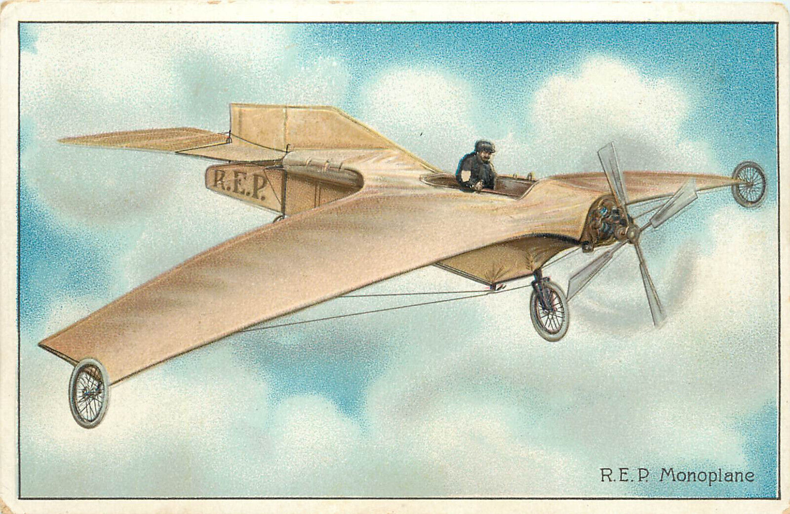 Embossed Postcard R.E.P. Monoplane Tuck Aviation 406