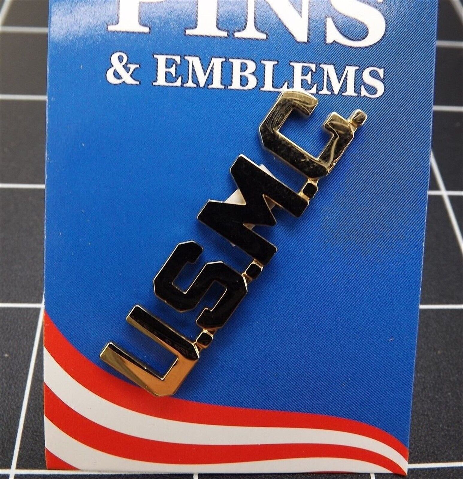 BRAND NEW Lapel Pin Gold Tone USMC United States Marine Corps U.S.M.C. 1 3/4\
