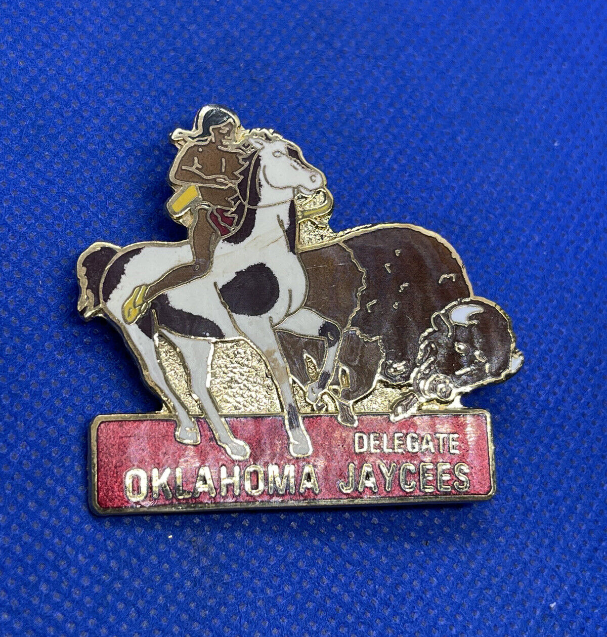 Vintage OKLAHOMA Delegate Jaycees Pin 1.75\