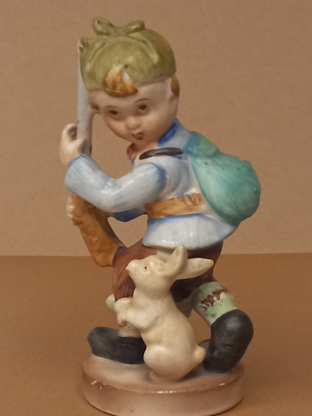 Vintage Enesco hand painted boy with dog porcelain figurine \