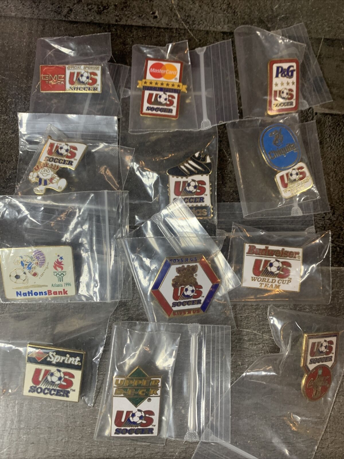 Vintage Soccer Olympic 1996 Sponsor Lapel Pin Lot Trading Pins 12